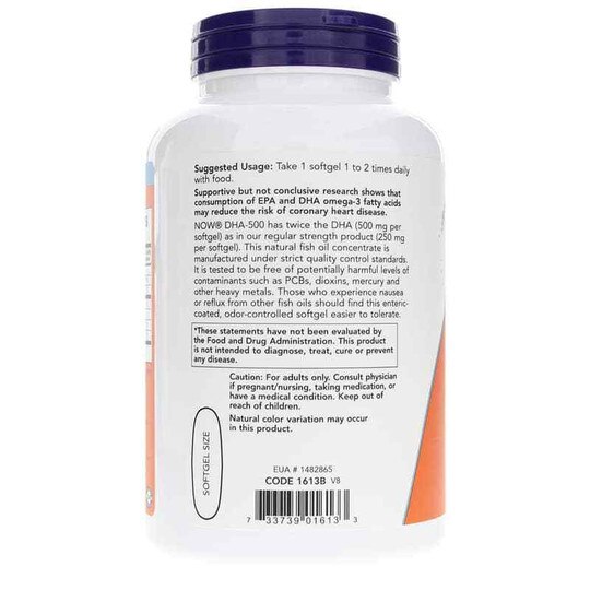 DHA-500 Double Strength, NOW